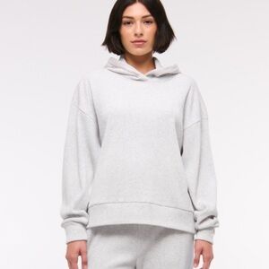 Abercrombie & Fitch Light Gray Ribbed Hoodie Lounge Collection
